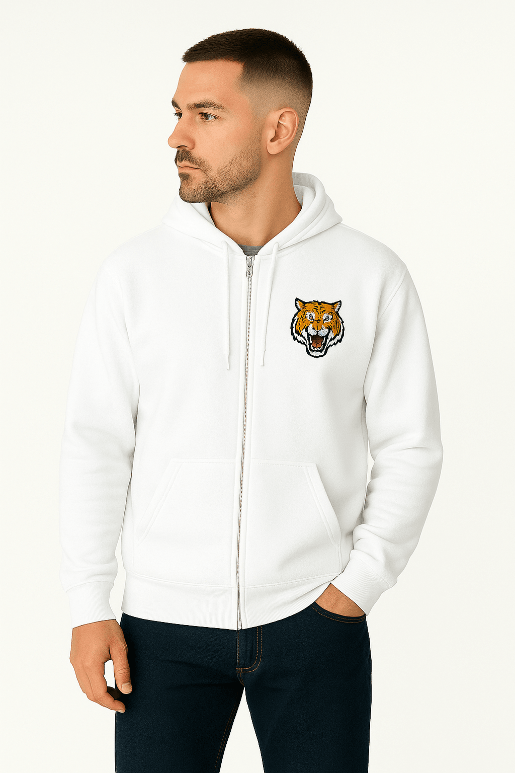 Men's Tiger Zipper Hoodie - MOCKSTER