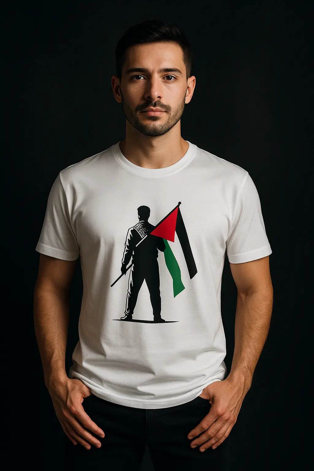 Pure cotton men "Support Palestine" t shirt